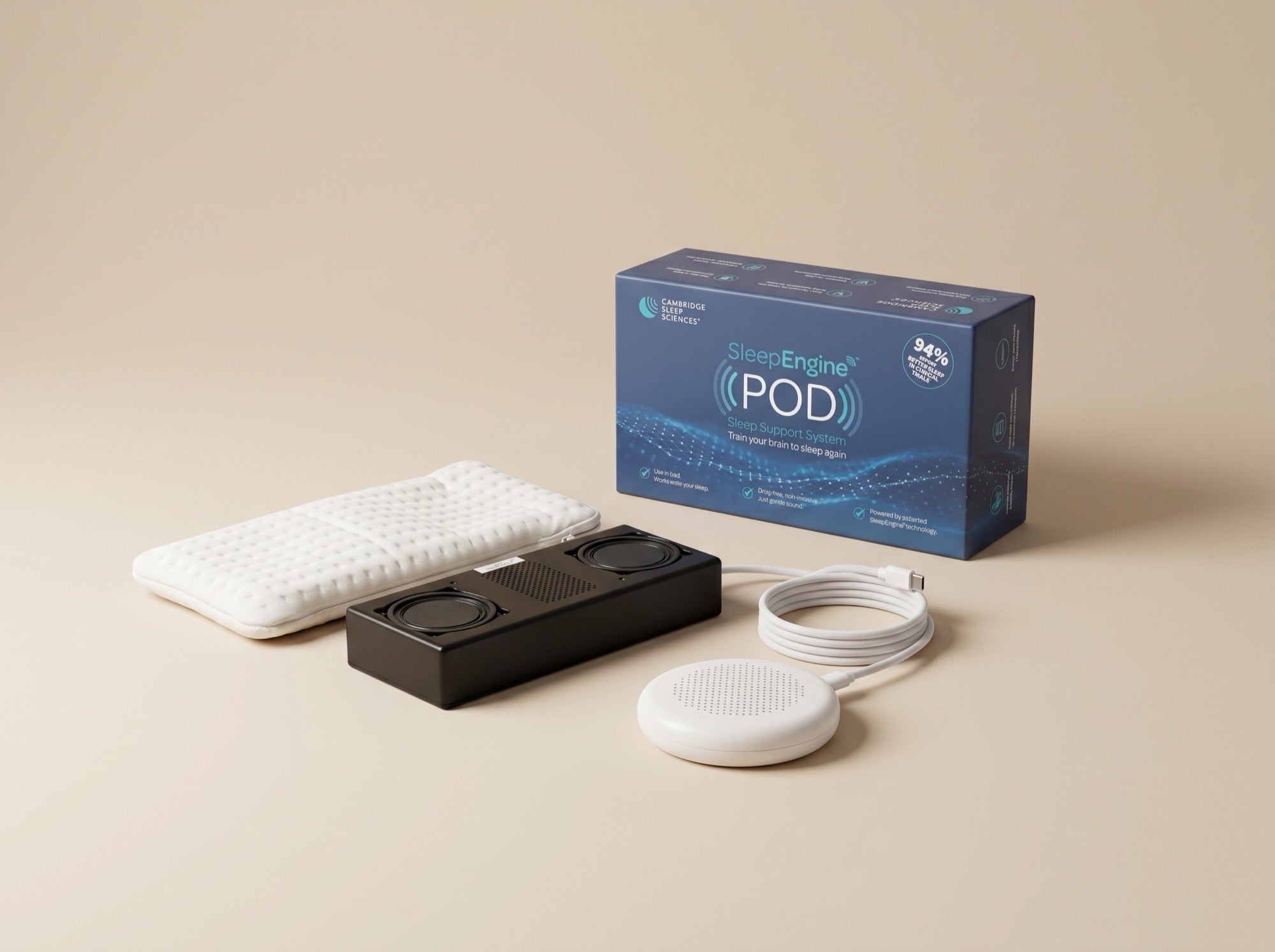 Detail van de SleepEngine speakerpad